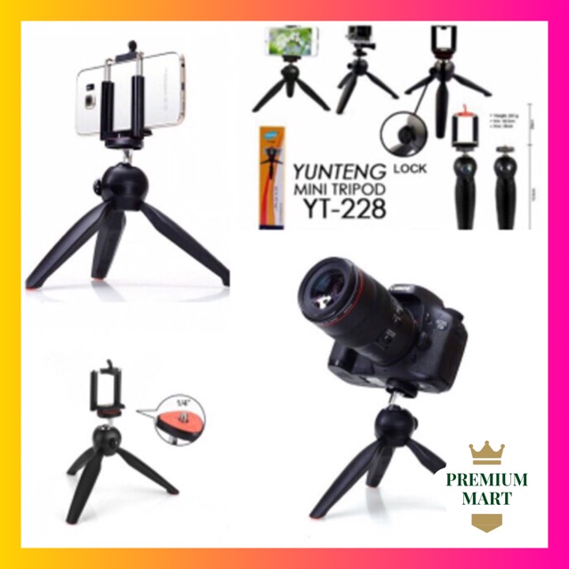 Tiripod Mini Yunteng YT228 + Holder U / Tripod Selfie YT228