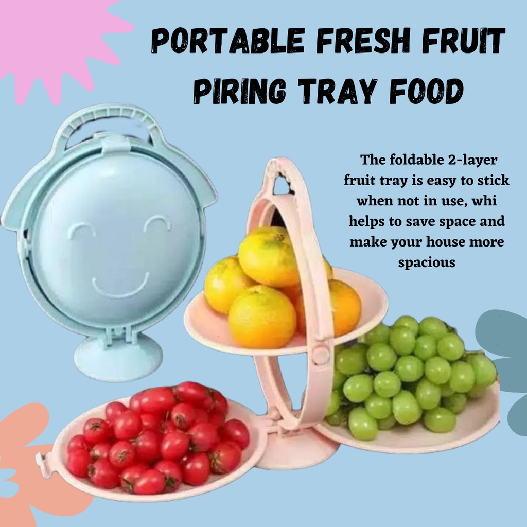 HARGA PROMO!!! Rak Wadah Mangkok Saji Kue Buah / Portable Fresh Fruit Piring Tray Food