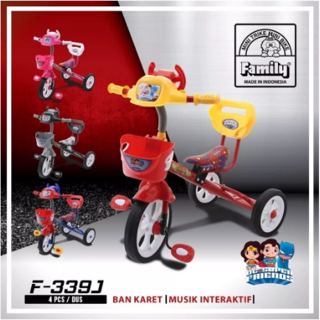 Family Tricycle F-339J / Sepeda Anak Roda Tiga