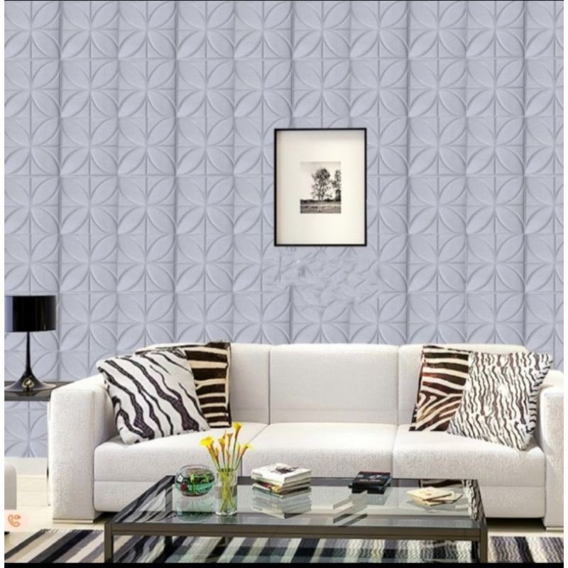 wallfoam wallpaper dinding motif bunga kawung 70x70cm wallpaper timbul