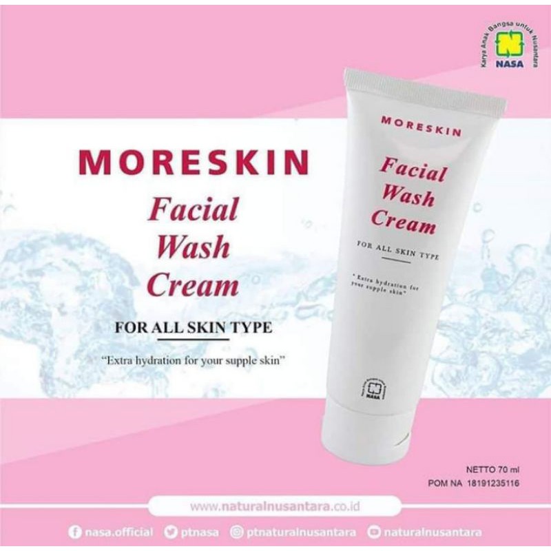 Moreskin Facial Wash Cream Nasa - Pembersih Wajah - Sabun Cuci Muka
