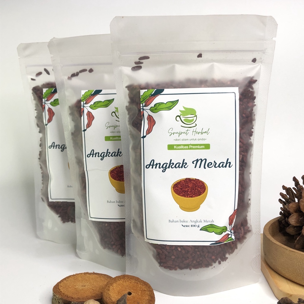 100gr Angkak Merah Asli Premium Red Yeast Rice Berkualitas JSR Rempah Sruput Herbal