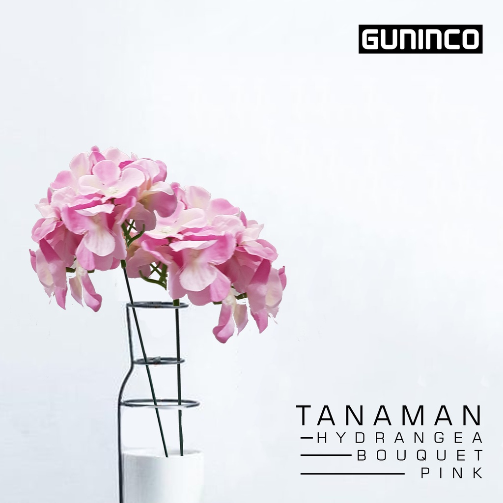 GUNINCO BUNGA HYDRANGEA Artificial Buatan Bunga Palsu Tanaman Hiasan Dinding Dekorasi Taman dan Ruma-HYDRANGEA PINK