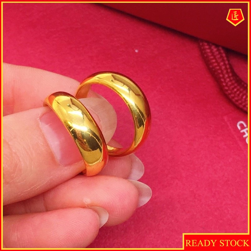 [Ready Stock] Simple Glossy Gold Couple Ring