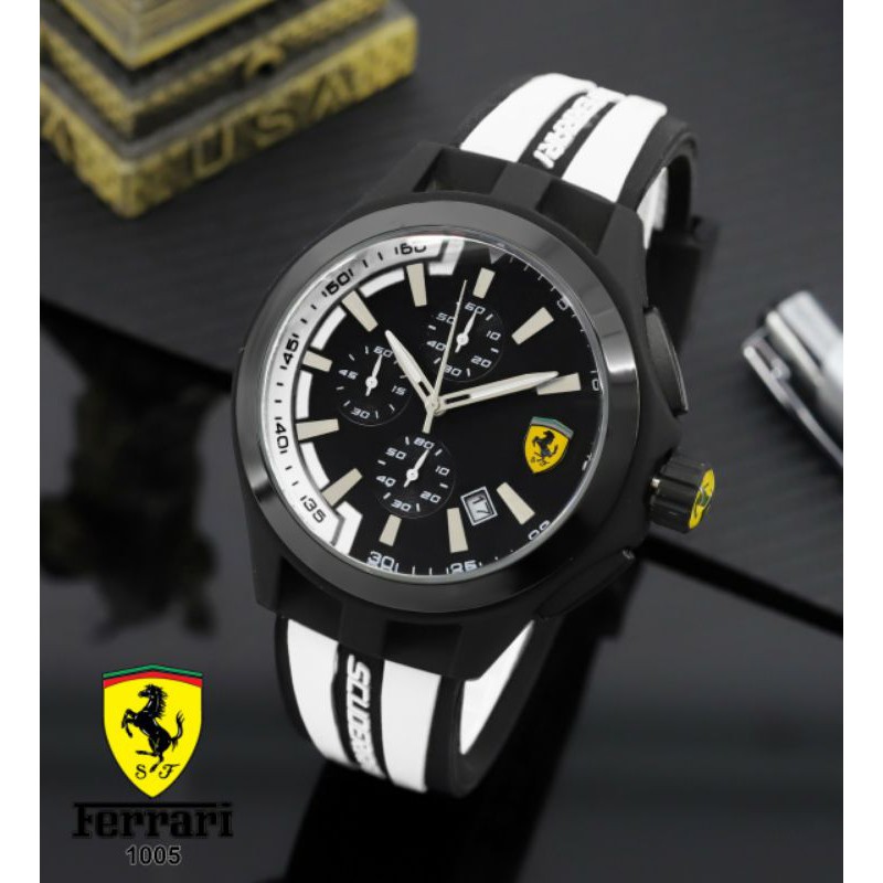 Jam Tangan Pria Ferrari California Crono Aktif Tali Karet Super Mewah - Jam Tangan Ferrari Super