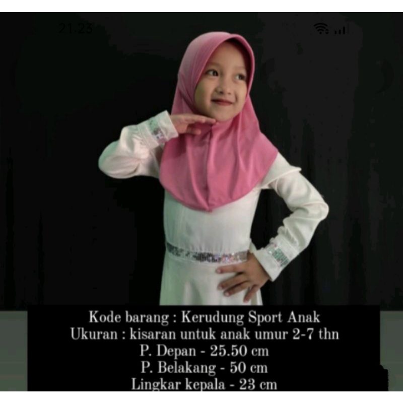 KERUDUNG SPORT ANAK/HIJAB BERGO INSTAN ANAK/JILBAB ANAK/HIJAB SPORT