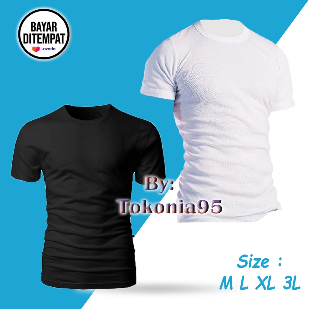 Kaos Oblong Pria Polos Putih Hitam Murah - Men's Athletic Wear