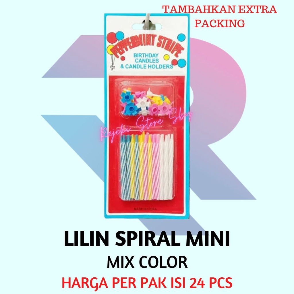 Jual Lilin Spiral Mini Lilin Ulang Tahun Pak Isi Pcs Shopee Indonesia