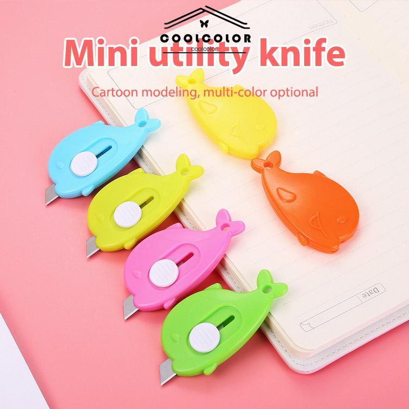 COD Mini Kartun Pemotong Utilitas Kecil Portabel Pemotong Unboxing Wortel Dolphin Whale Art Paper Cutter- cl