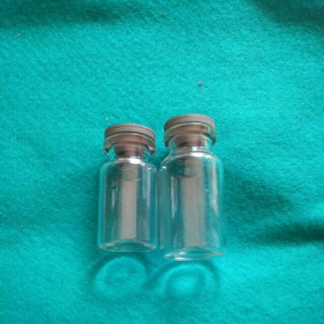 Botol Vial + Tutup Karet l Botol bening kecil