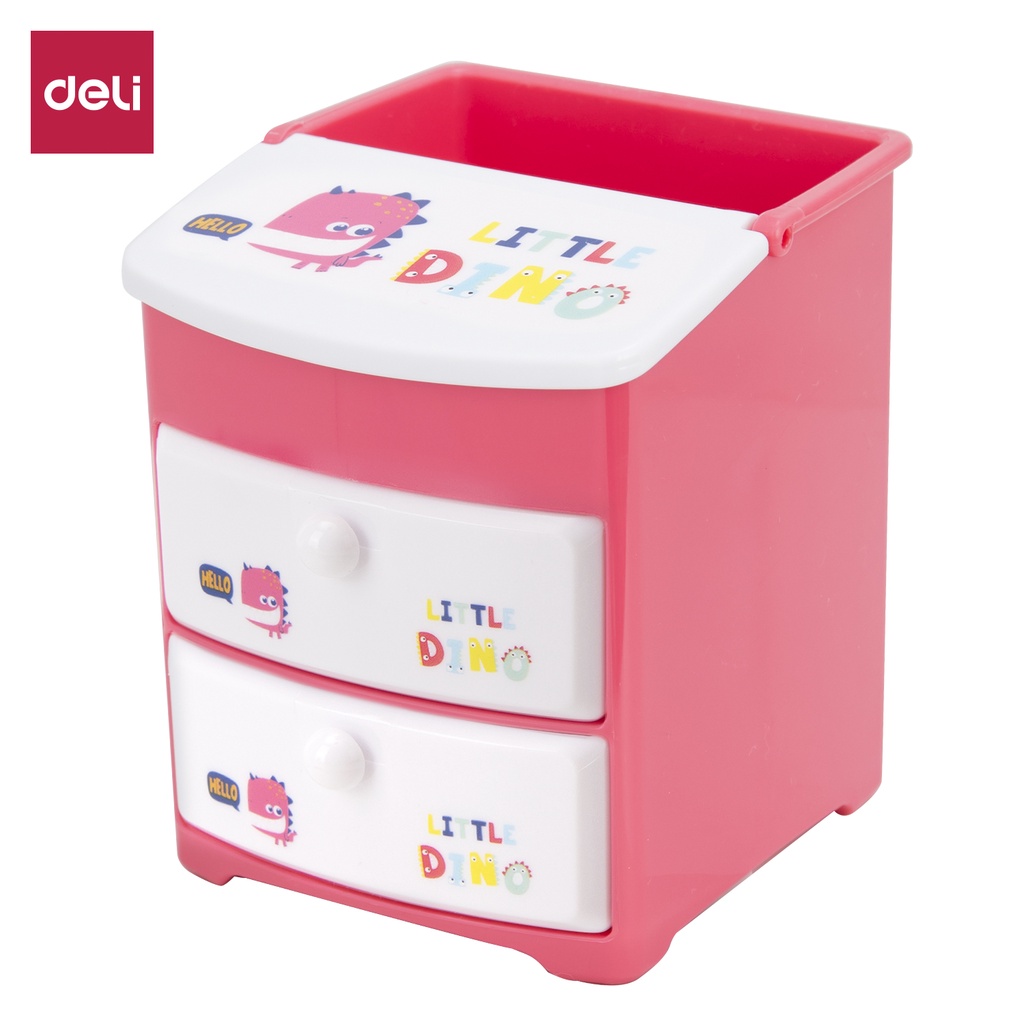 HAPPY TIME DELI TEMPAT ALAT TULIS 4 SEKAT LITTLE DINO TEMPAT PULPEN DESK ORGANIZER LUCU KANTOR SEKOLAH ANAK KULIAH E9136