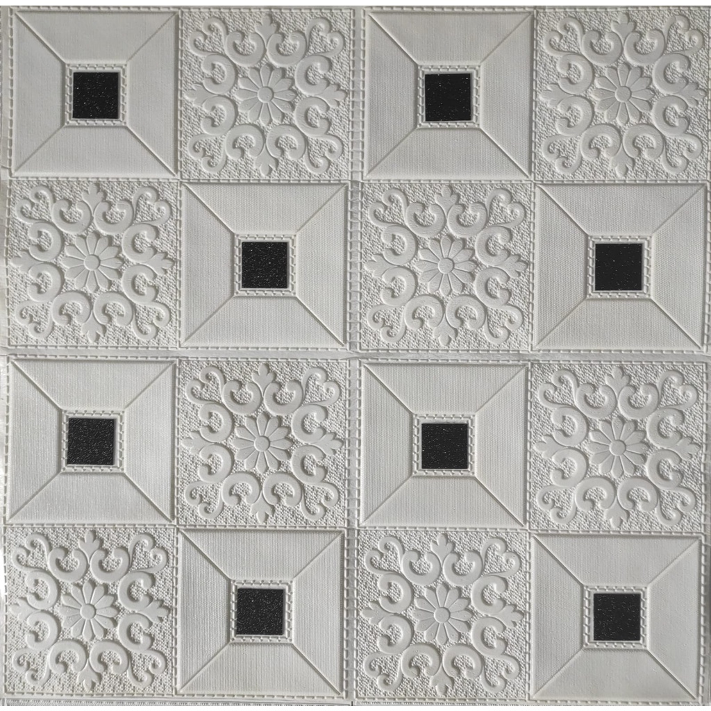 WALLPAPER DINDING 3D wallpaper dinding foam wallfoam high quality Motif Batik 003-Hitam