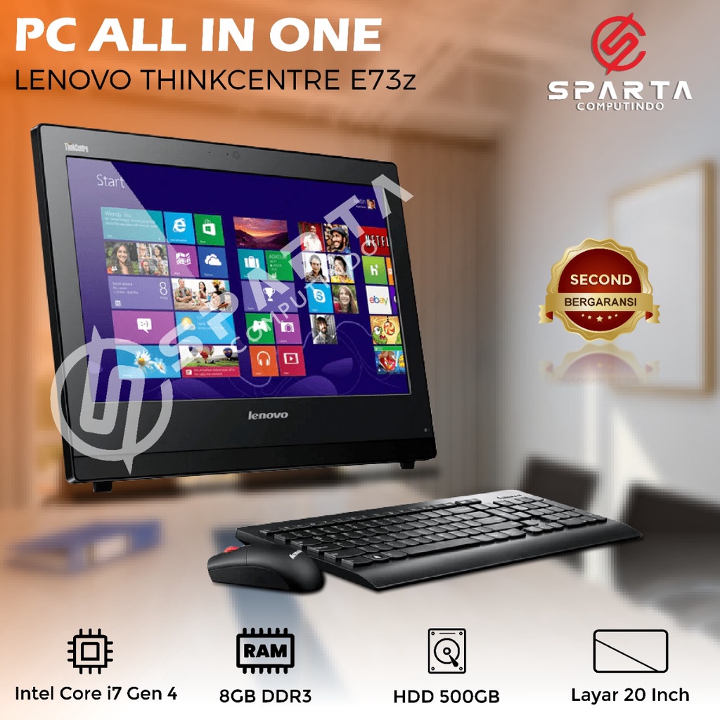 Pc All in One Lenovo Thinkcetre E73z Core I7 4770s Ram 8 Gb Hdd 500 Gb Murah Bergaransi