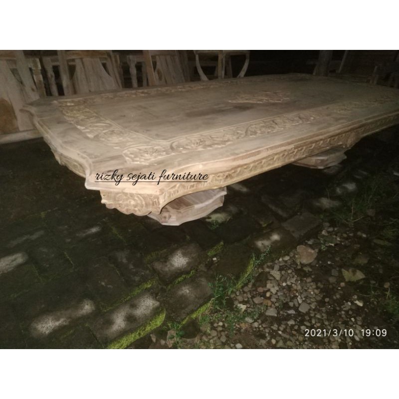 meja makan lesehan korea kayu jati