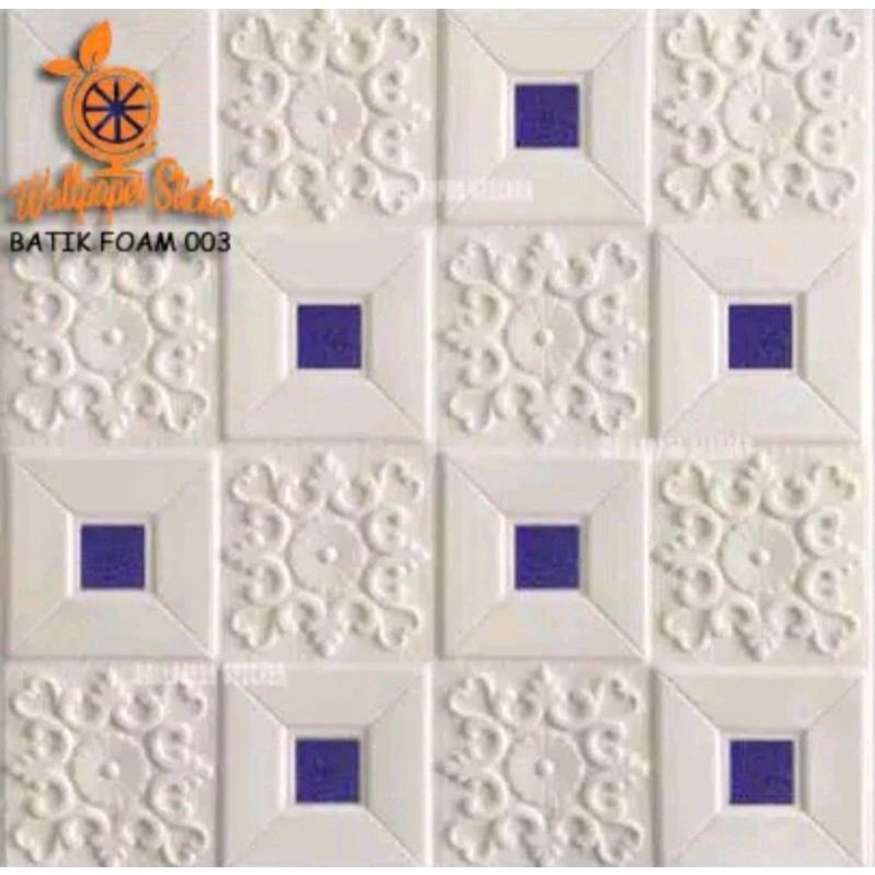 Brickfoam batik 3d 70x70cm Tebal 3mm-Batik + stiker ungu