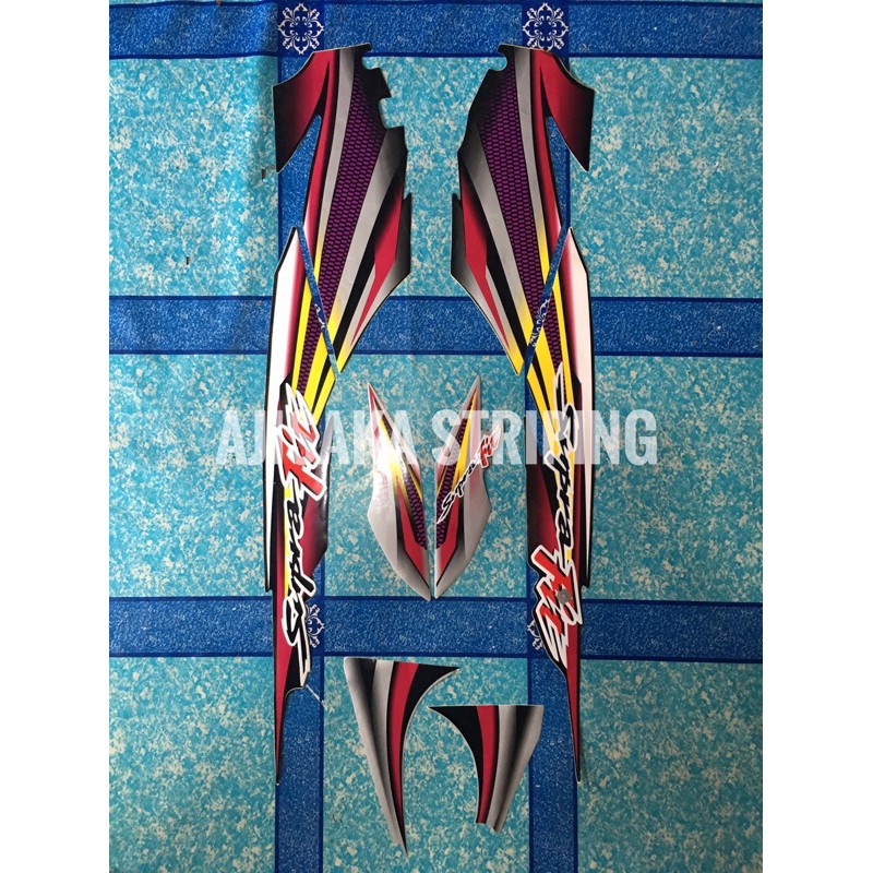 striping sticker lis les supra fit old lama 2004 2003 silver hitam silver cakram