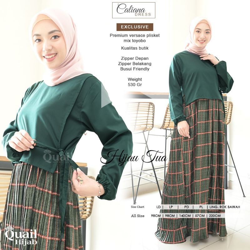 CALIANA DRESS PLISKET ORI BY QUAIL HIJAB