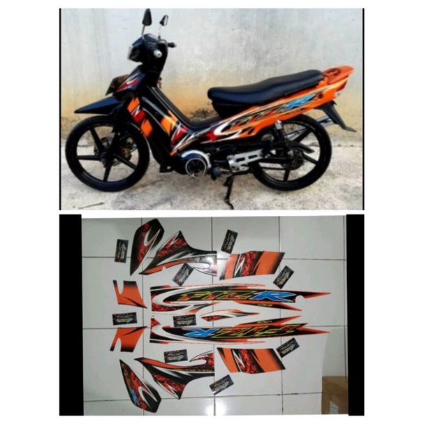 Striping Yamaha Fiz r Full Clutch Orange Tahun 2005