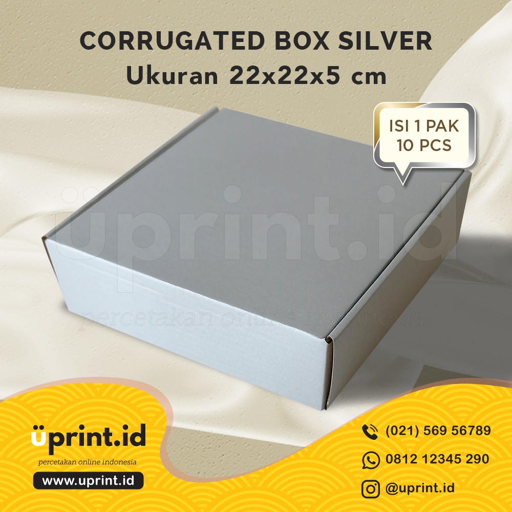 

CORRUGATED BOX POLOS|DUS BROWNIES|22x22x5|READY STOCK|SILVER