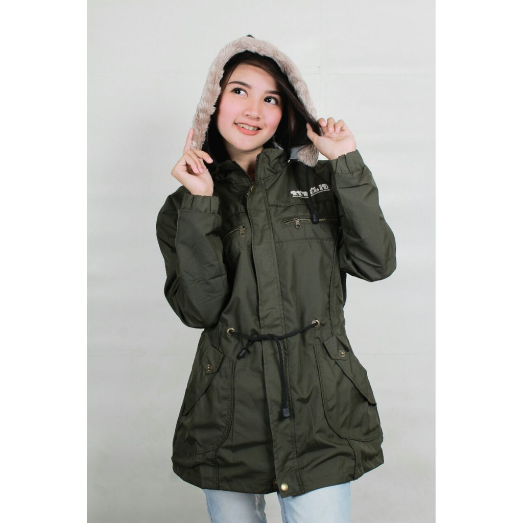 JAKET PARKA HIJAU ARMY