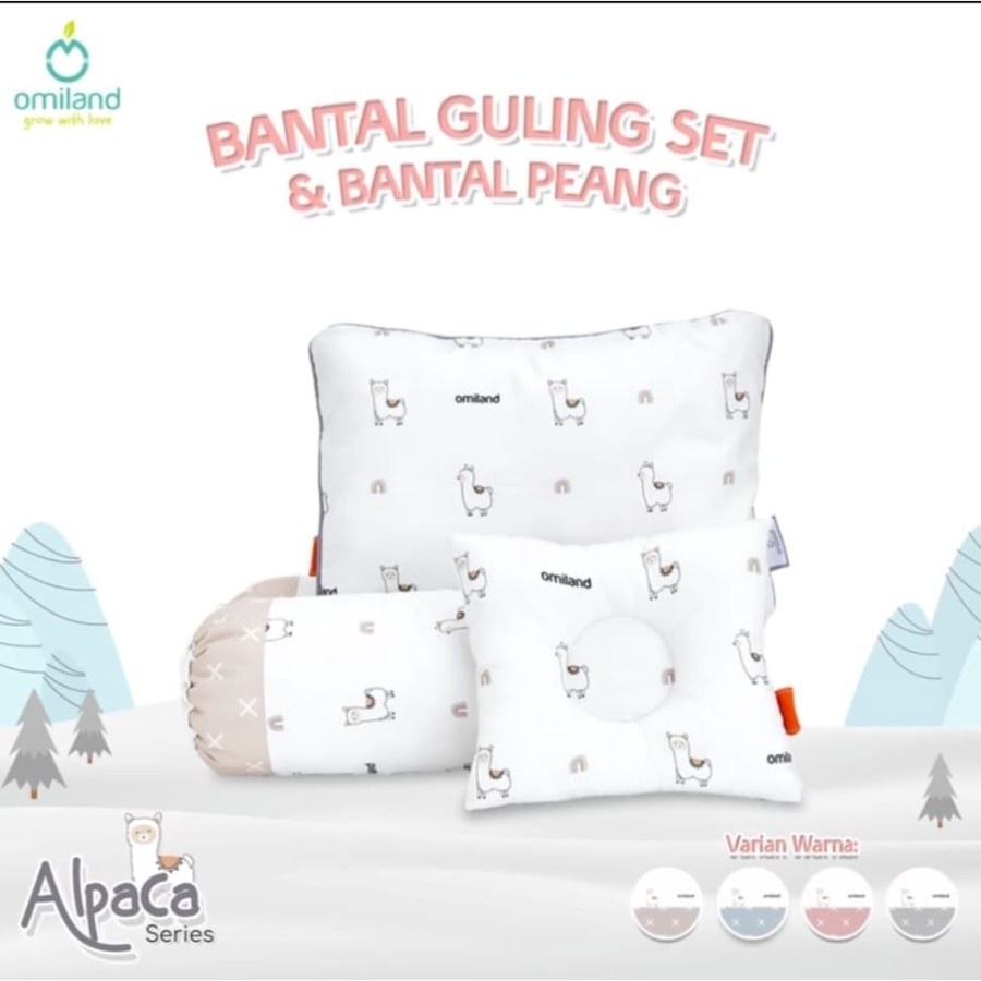 Omiland Bantal Guling Bayi Set Peang Alpaca Sloth Series OB 37201