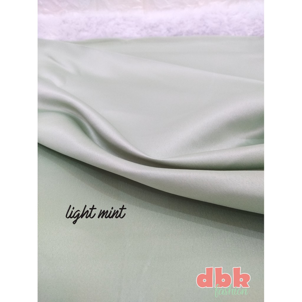 Kain Bahan Satin Bridal (LIGHT MINT) Per 50 cm