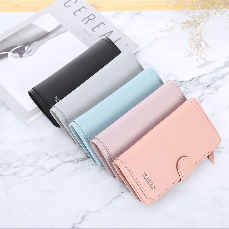 ( GS ) Dompet Lipat DPanjang ompet Wanita Polos Korea Fashion