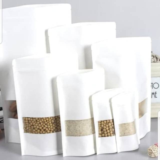 Kemasan 100gr 10x15 standing pouch window import
