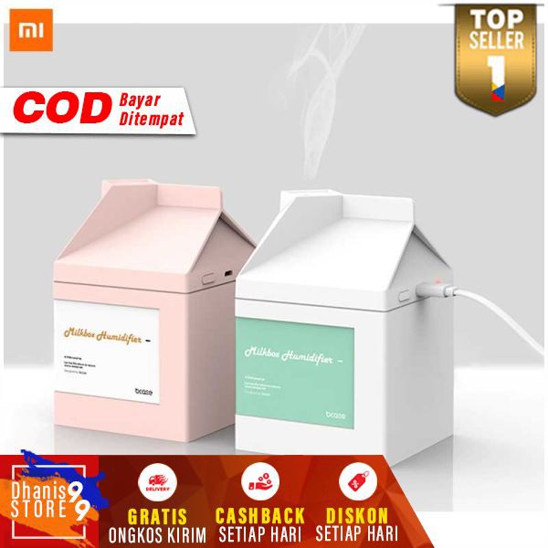 Xiaomi Milk Box Air Humidifier Ultrasonic USB 260ML Humidifer Aromateraphy Karakter Bok Susu Pengharum Ruangan Penyejuk Udara