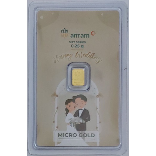 Logam Mulia Antam Hartadinata Gift Series Happy Wedding 0.25 Gram