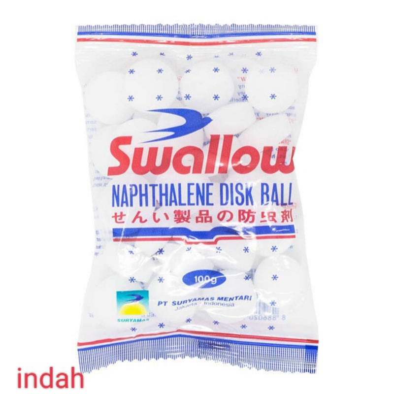 Kamper Putih Kapur Barus Swallow Naphthalene Disk Ball 100 gram