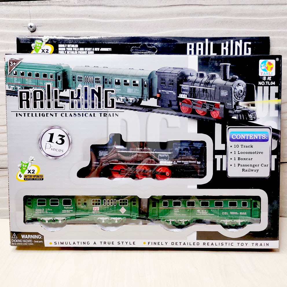 Kereta Api Rail King TL04 TL05 Classical Train 13 Pcs Lampu Lokomotif Nyala