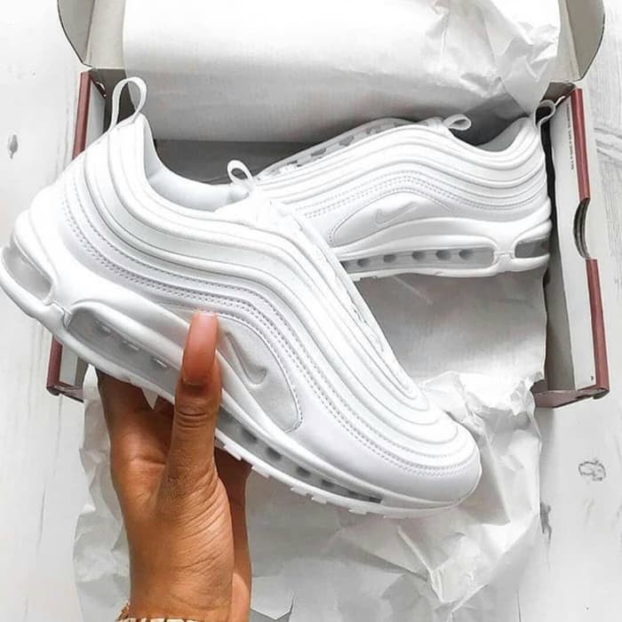 nike air max 97 sneakers in triple white