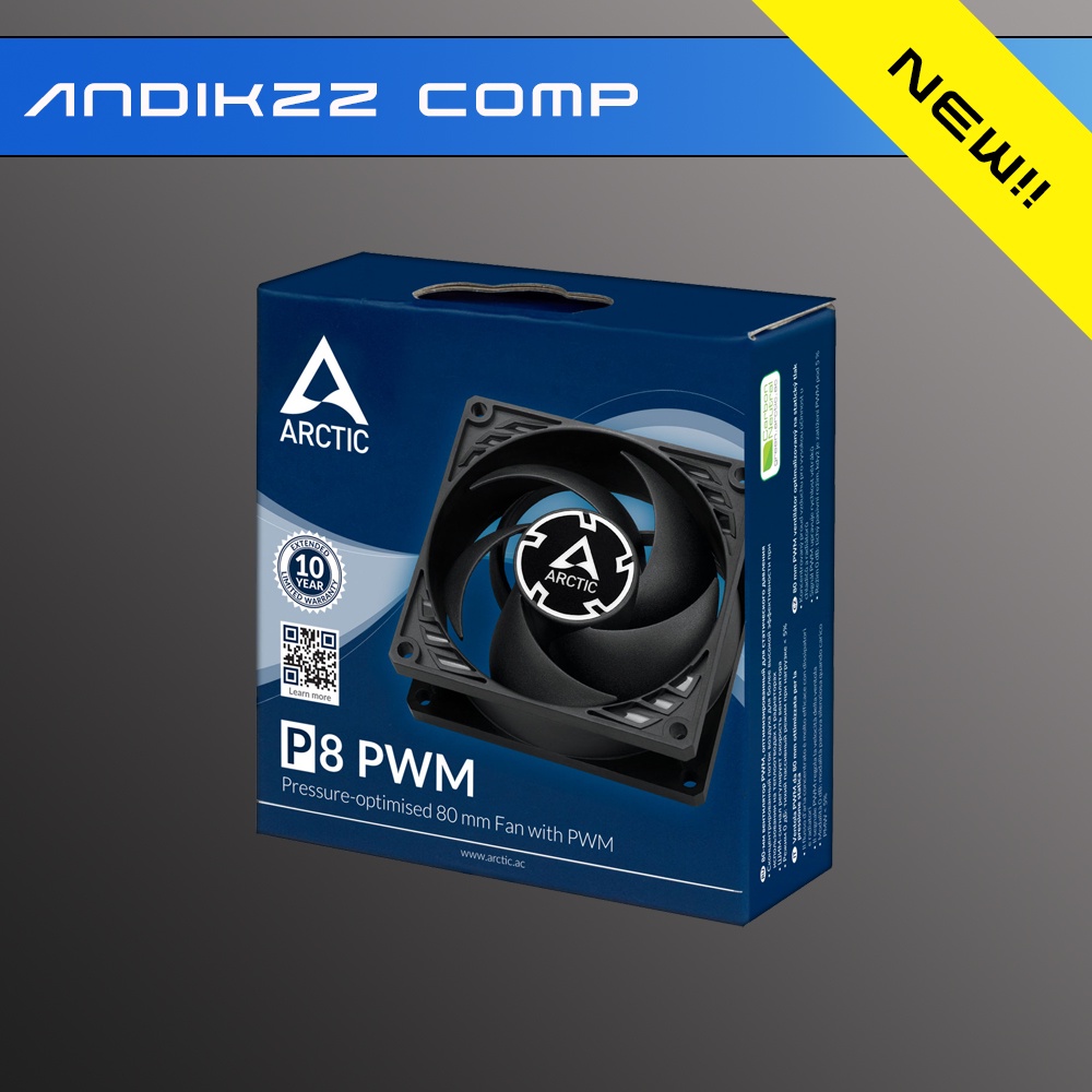 Arctic Cooling P8 PWM Black 80mm 8cm Case Pressure Fan