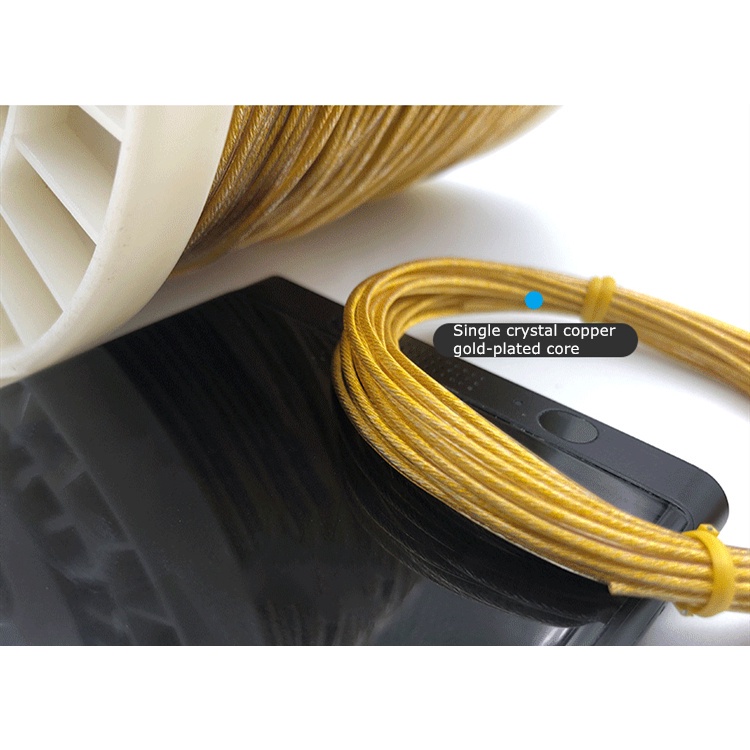 Litz Kabel Headphone Od 1.2mm Single Strand 63 Core 7n Bahan Tembaga Lapis Emas