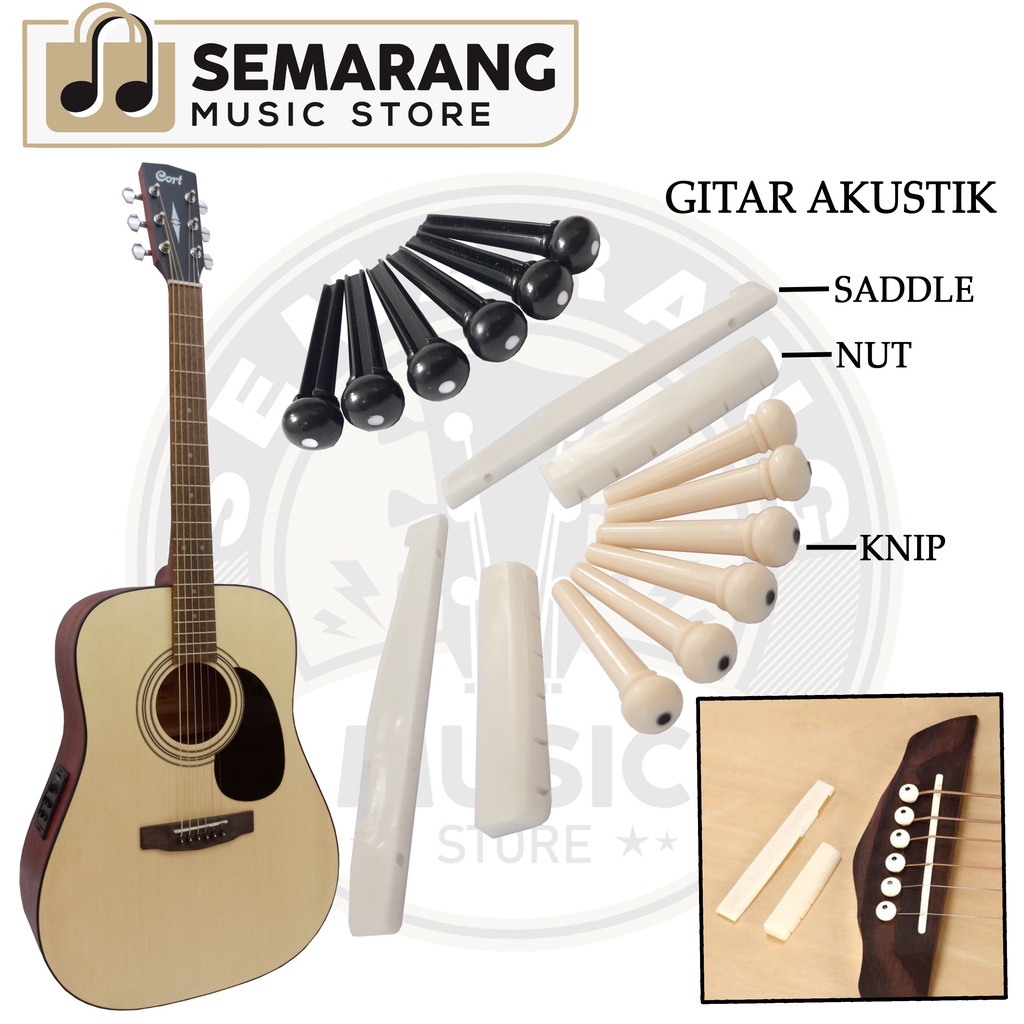 Nut Saddle Gitar Atas Bawah dan Knip Untuk Gitar Akustik