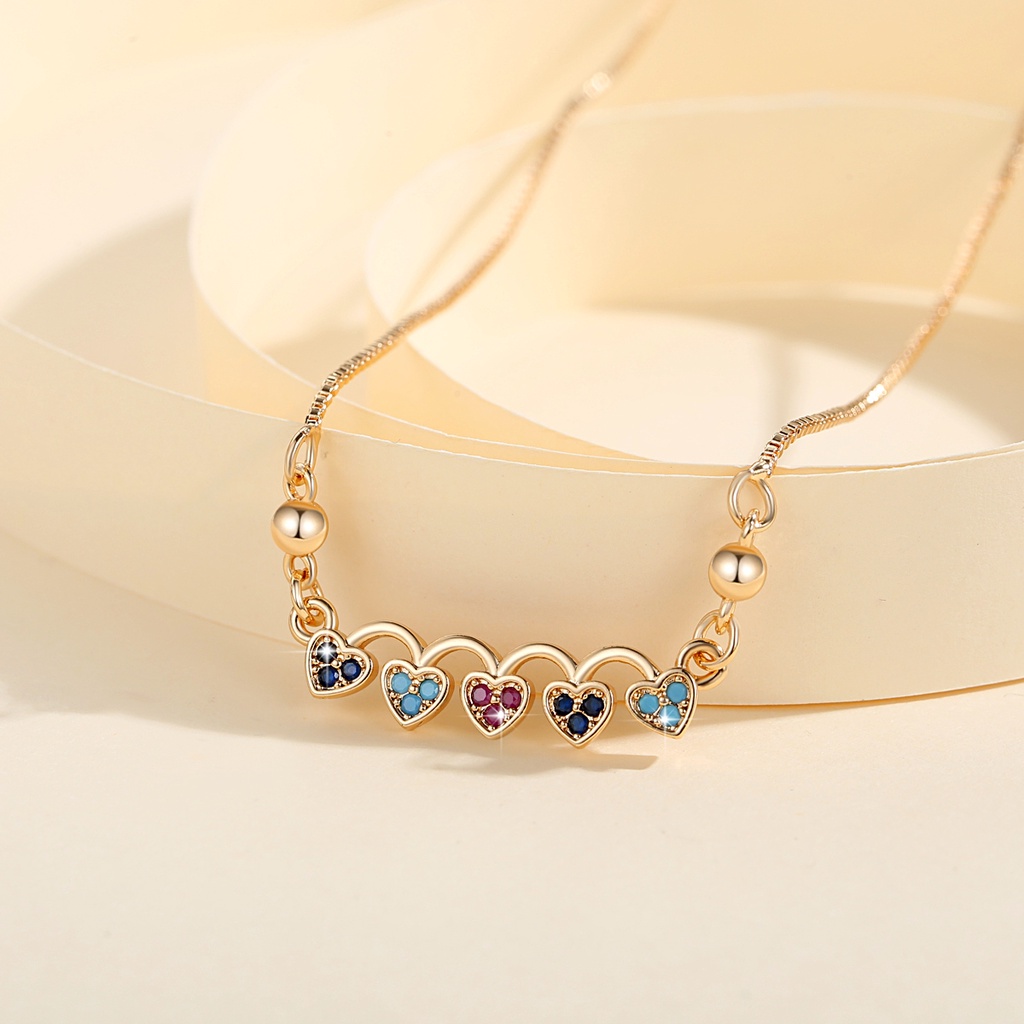 Y641 【COD】 Kalung Elegan Berlian Baja Titanium Emas Kristal Perhiasan Fashion Wanita Fashion Aksesoris Anti Karat