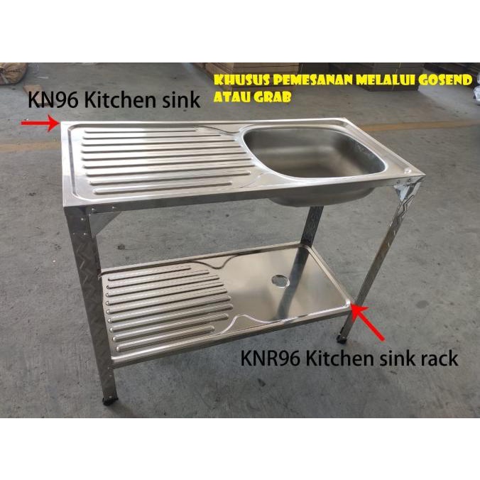 Bak Cuci Piring 1 Lubang+Kaki+Meja / Kitchen Sink Portable Stainless