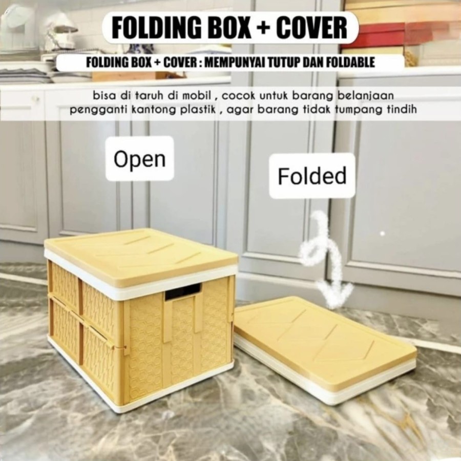 EM Kotak Lipat Folding Container Storage Box+Tutupan