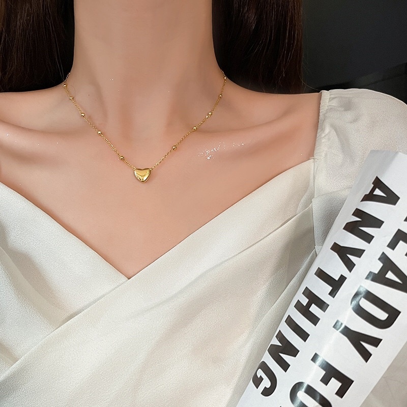 Kalung Titanium Biji Lada Love Korean Style