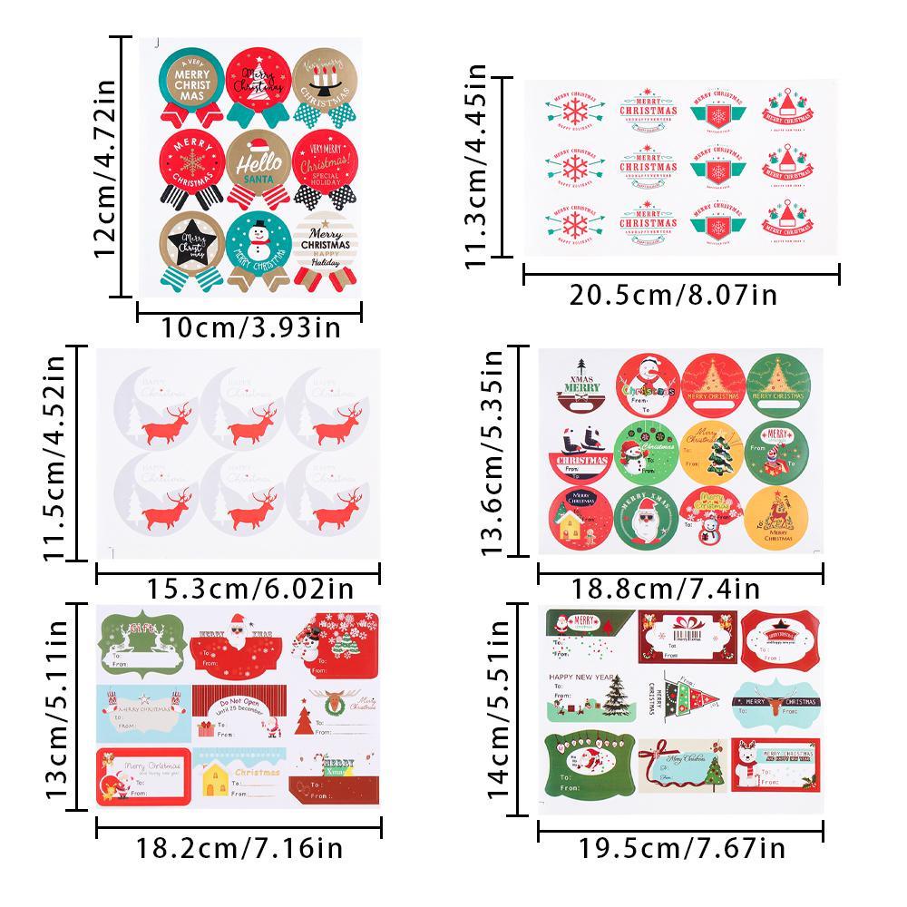 Populer 10lembar Kertas Hadiah Stiker DIY Sealing Biskuit Paket Self Adhesive Xmas Ornament