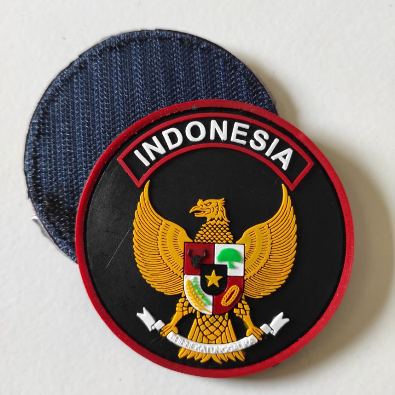 PATCH RUBBER LOGO GARUDA BULAT INDONESIA/TEMPELAN EMBLEM KARET VELCRO