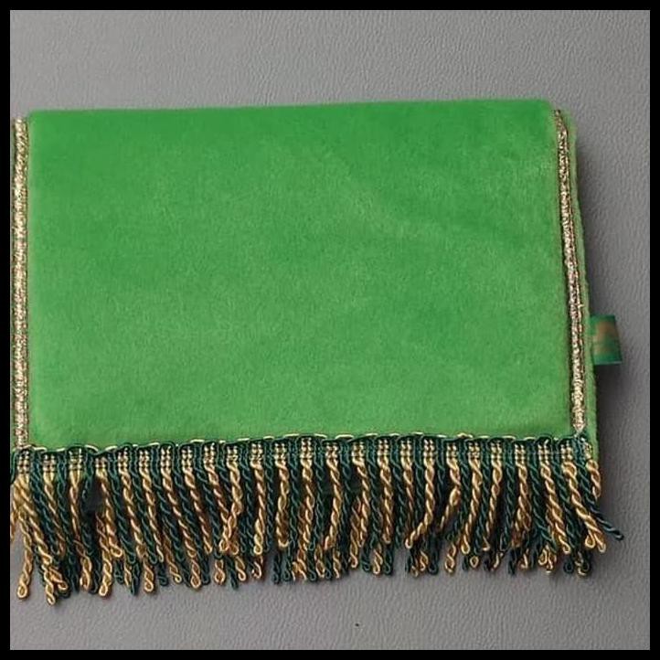 Sajadah Sujud Premium Polos Muka Kepala Beludru Tassel Rumbai Kecil