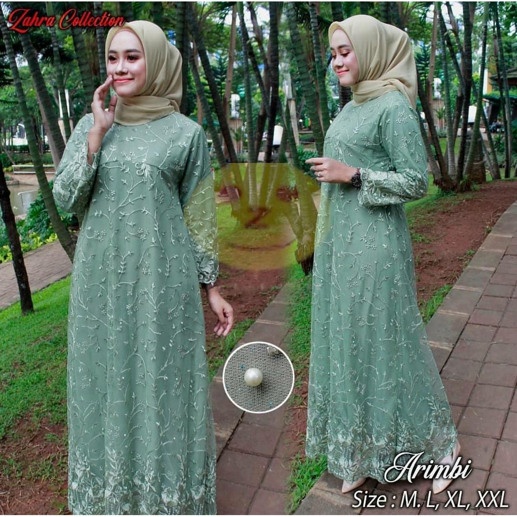 Model Gamis Dari Bahan Brokat