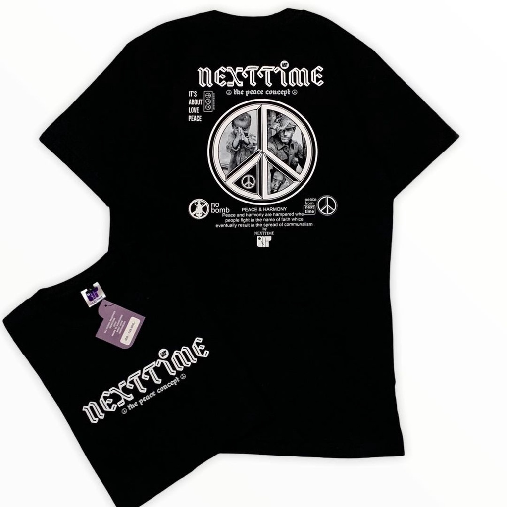 T-SHIRT BAJU DISTRO PRIA LOVE PEACH NEXT TIME ORIGINAL