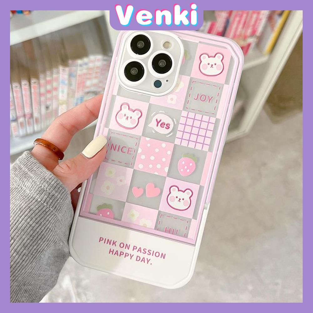 iPhone Case Acrylic Invisible Folding Stand Silicone Soft Case Airbag Shockproof Camera Cover Bear Cute Cartoon Compatible For iPhone 11 Pro Max 13 Pro Max 12 Pro Max 7Plus XS Max