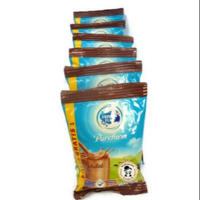 Susu Bubuk Bendera Sachet Frisian Flag PureFarm Coklat ...