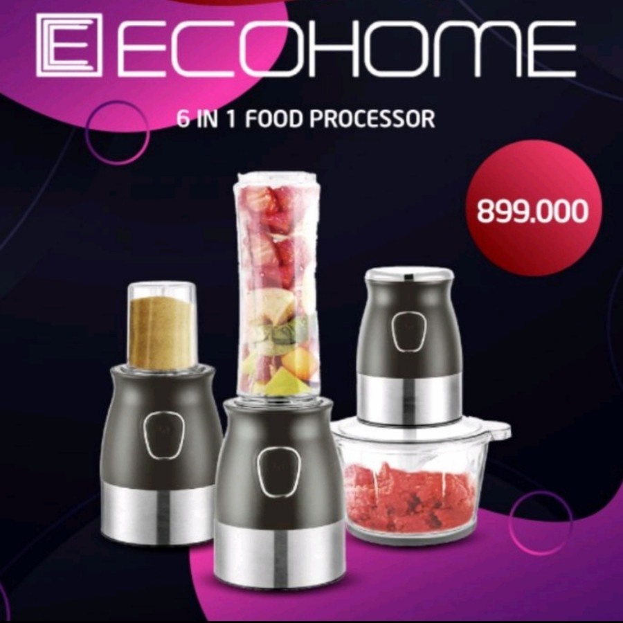 Ecohome Chopper Food Processor 6 in 1 EFP 333 Blender Multi Fungsi