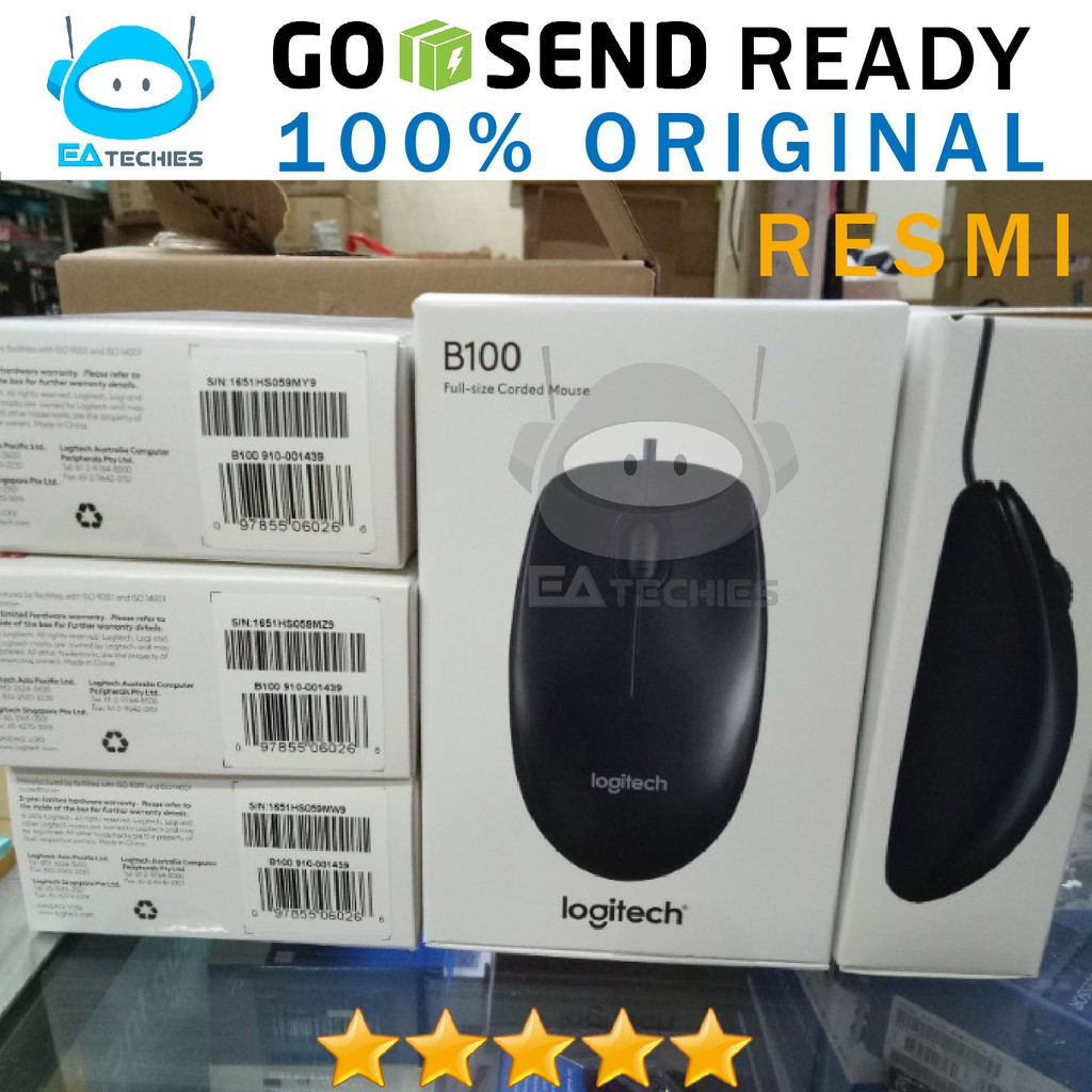 Mouse Logitech B100 USB Original Garansi Resmi Logitech