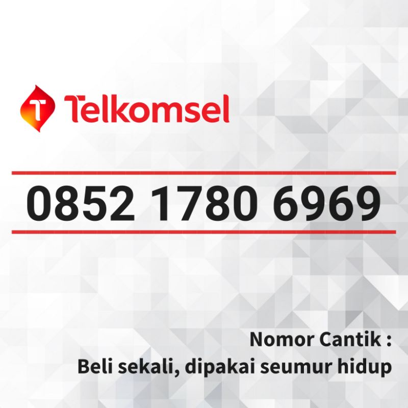 Nomor Cantik Kartu Perdana As Telkomsel 0852 1780 6969